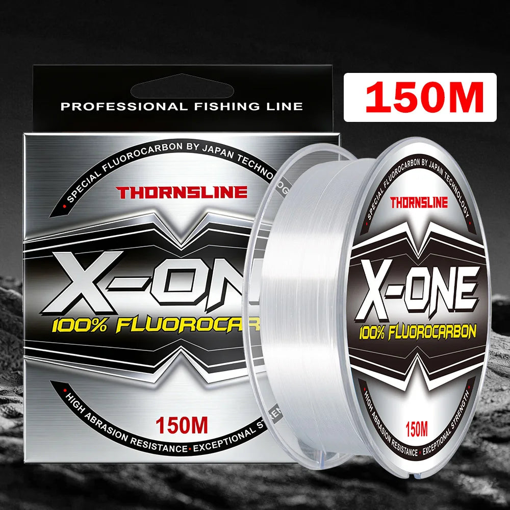 100% Fluorocarbon Fishing Line 50M 150M Carbon Fiber Leader Line Invisible Sinking Clear Monofilament Line 2-71LB