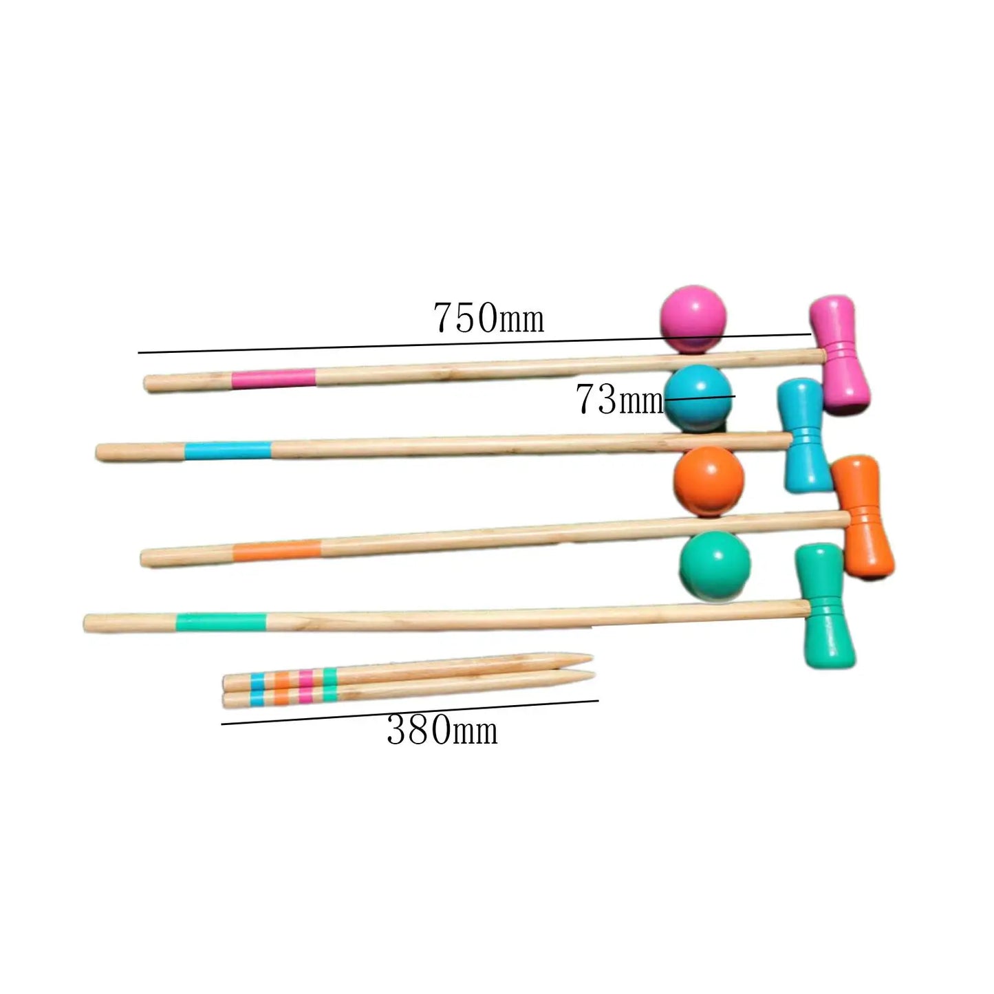 Lawn Croquet Game Set Croquet Set for 4 Players Premium Toys Four Player Croquet Set for Adults Courtyard Outdoor Games Sport