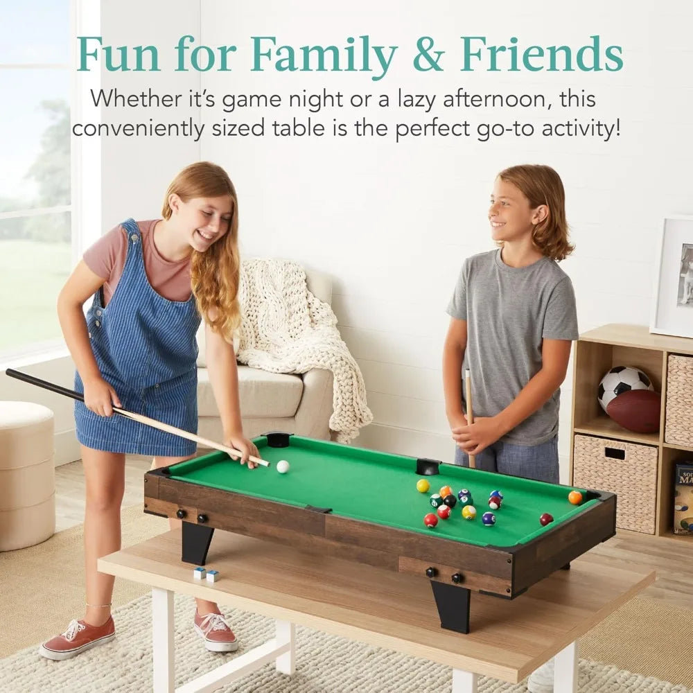 Best Choice Products 40in Tabletop Billiard Table, Pool Arcade Game Table for Living Room, Game Room w/ 2 Cue Sticks