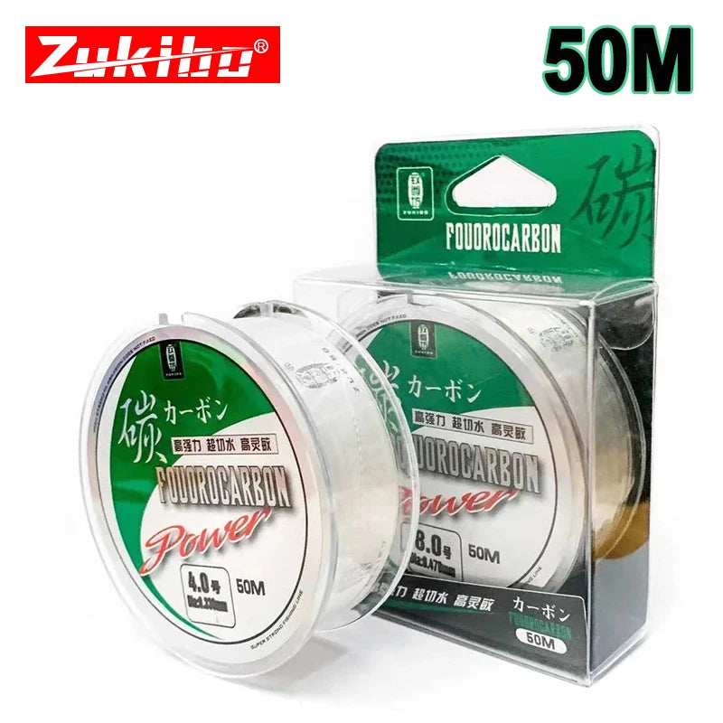 50M100M 100% Fluorocarbon Fishing Line Japanese Imported Carbon Fiber Line 1-25kg Monofilament Sinking Line Sea fishing