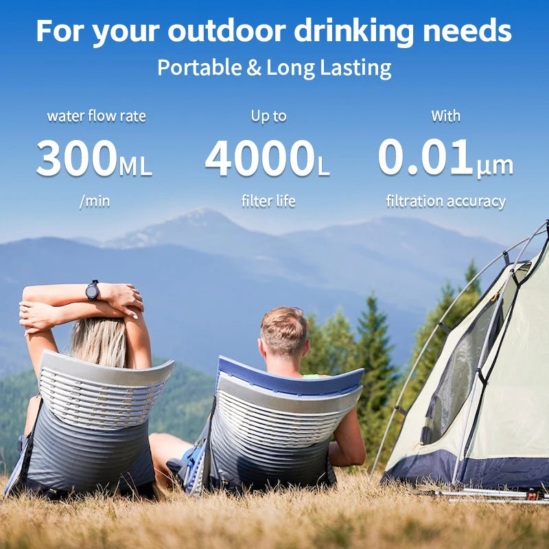 Filterwell Survival Water Filter Straw Outdoor Potable Water Purifier Camping Supplies Novelty for Hiking Emergency Travel Camp