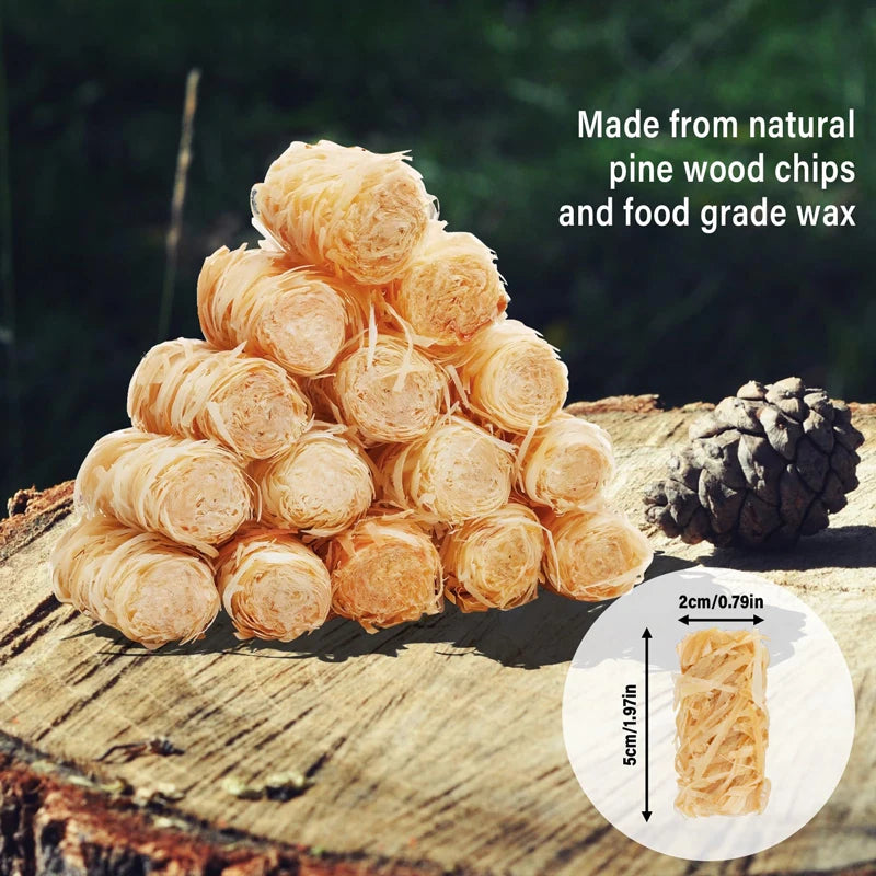 40/60pcs Portable Natural Fire Starter,Wax Wood Stick,Suitable for Household Fireplace,Chimney oven,Outdoor Barbecue Stove