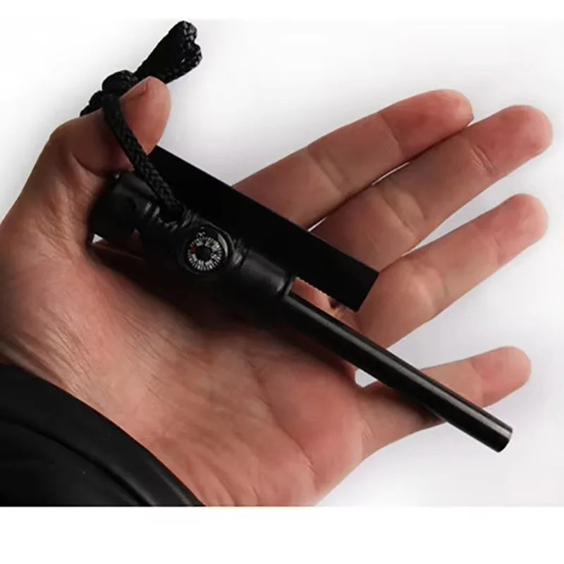 Outdoor Survival Lgnition Stick Magnesium Stick Multifunctional Lgnition Stone Survival Whistle  EDC Emergency Fire Stick Tool