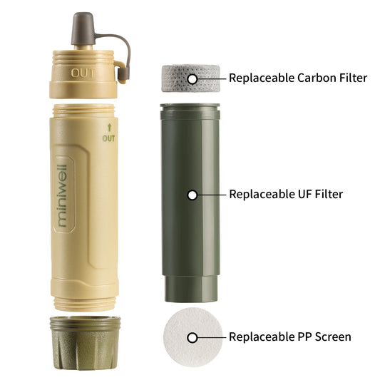 Portable Survival Outdoor Water Filter Straw for Camping, Hiking, Emergency