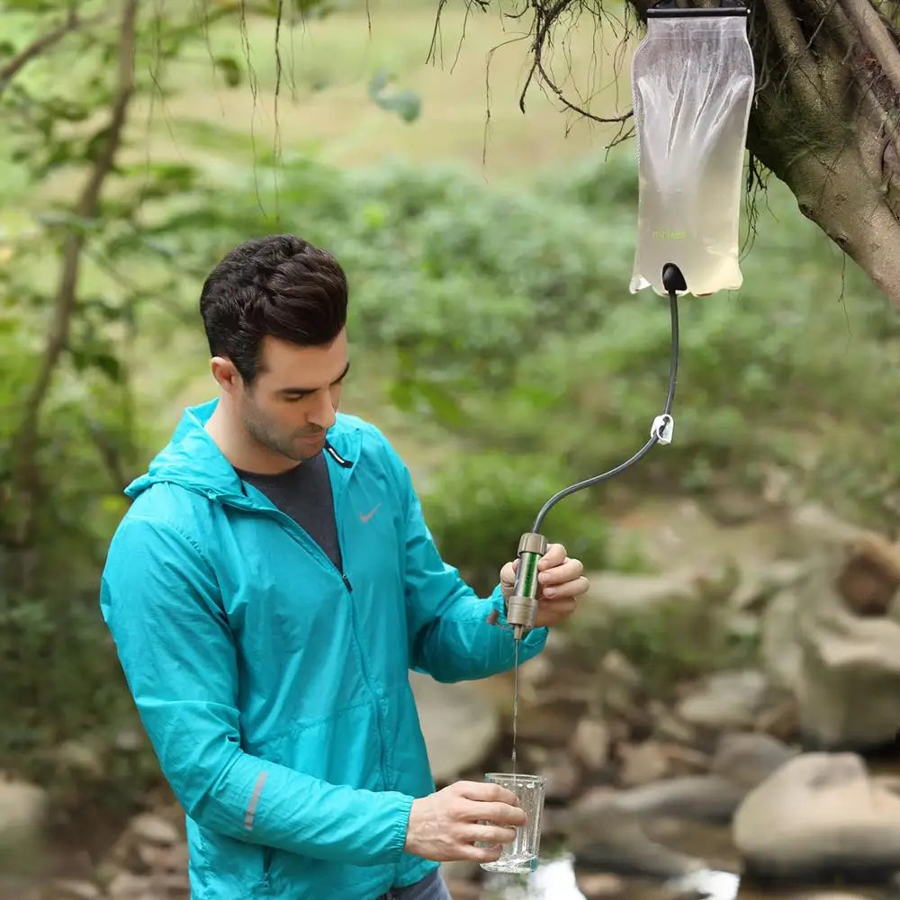 Outdoor Gravity Water Filter System for Hiking, Camping, Survival and Travel
