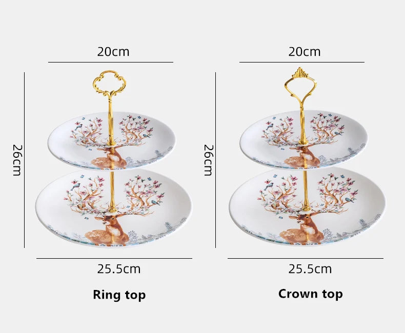 Elk Ceramic Fruit Plates Reindeer Snack Dishes Christmas Deer Cake Plate Candy Dish Food Porcelain Tray Tableware Decoration