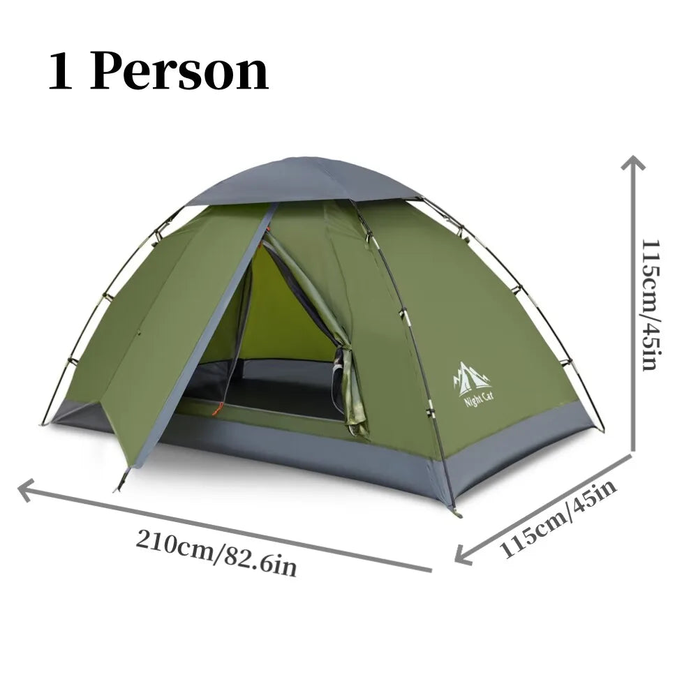 Upgraded Backpacking Tents 1- 2 Persons Easy Clip Setup Camping Tent Adults Heavy Rainproof Compact Lightweight