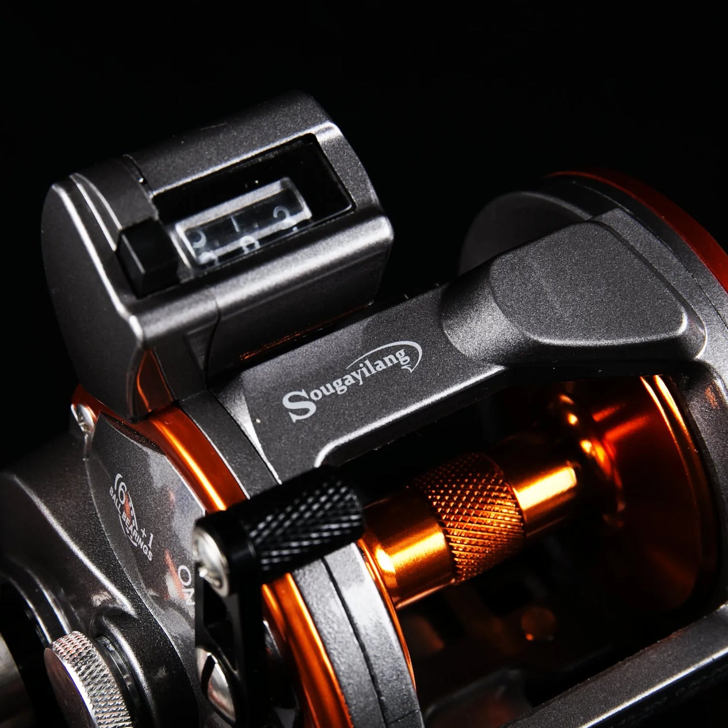 Counter Trolling Reel Conventional Level Wind Fishing Reel for Sea Bass Grouper 4.1:1/6+1BB Max Drag 30Kg