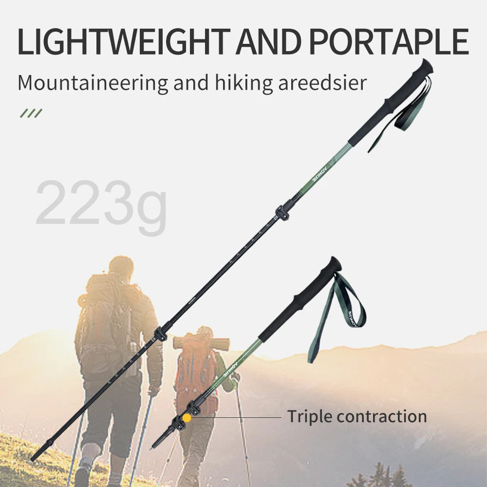 AONIJIE E4215 Outdoor Folding Trekking Poles Retractable Cross-country Running Poles Suitable for Mountaineering and Hiking