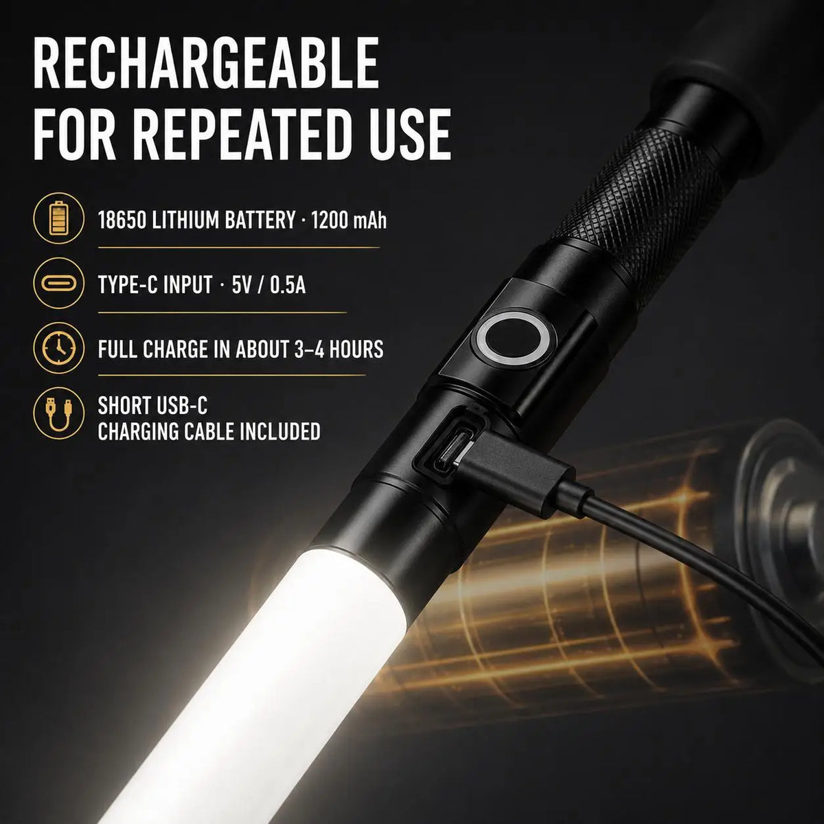 LED Walking Stick Type C Rechargeable Trekking Poles Detachable Light Up Hiking Pole Aluminum Alloy Illuminated Cane For Night Hikes Outdoor Camping Mountaineering Safety Equipment Unisex Walking Aid