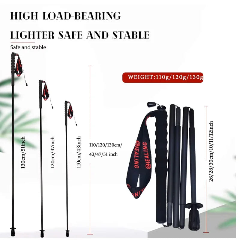110g Ultra-Light Foldable Carbon Fiber Trekking Poles – Hiking Sticks, Walking Sticks for Trekking & Hiking
