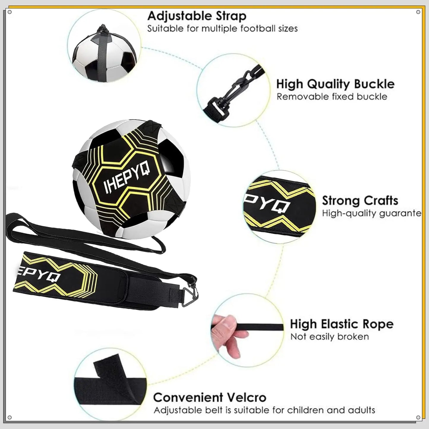 Soccer Agility Training Equipment Set with 20ft Ladder, 12 Cones, Solo Trainer, Jump Rope for Speed and Footwork