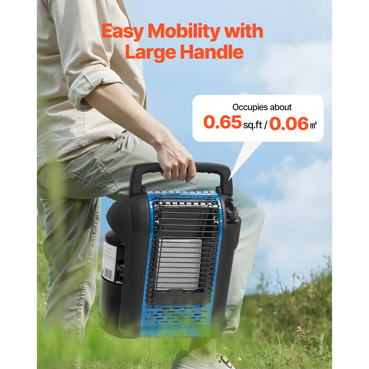 SucceBuy Portable Propane Heater with Stepless Temp Settings & Tip-over Protection Portable Garage/Shop for Sports Boating RVs