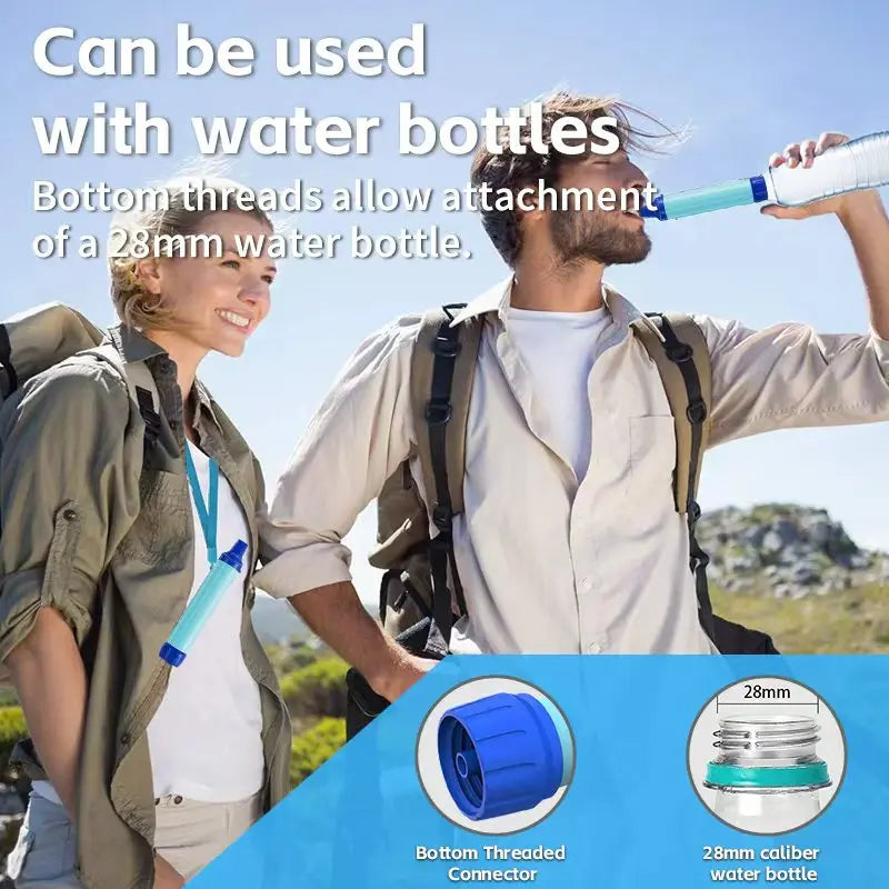 Filterwell Survival Water Filter Straw Outdoor Potable Water Purifier Camping Supplies Novelty for Hiking Emergency Travel Camp