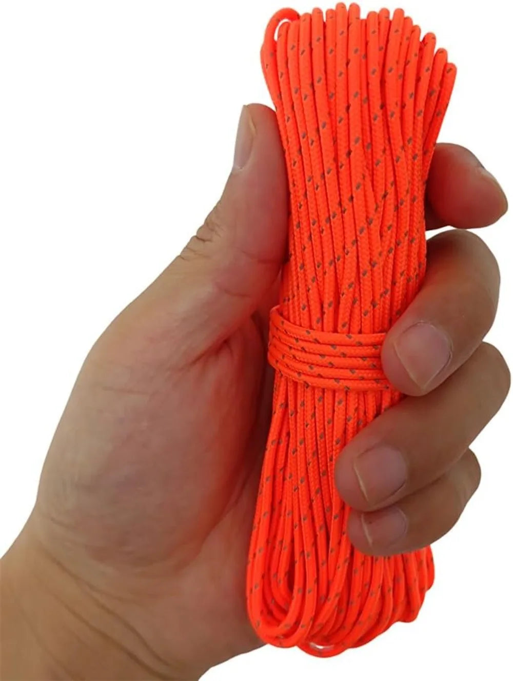 Ultralight Reflective Guyline Paracord, 2mm Thin Cord for Tent Tarp Camping, 65ft Orange