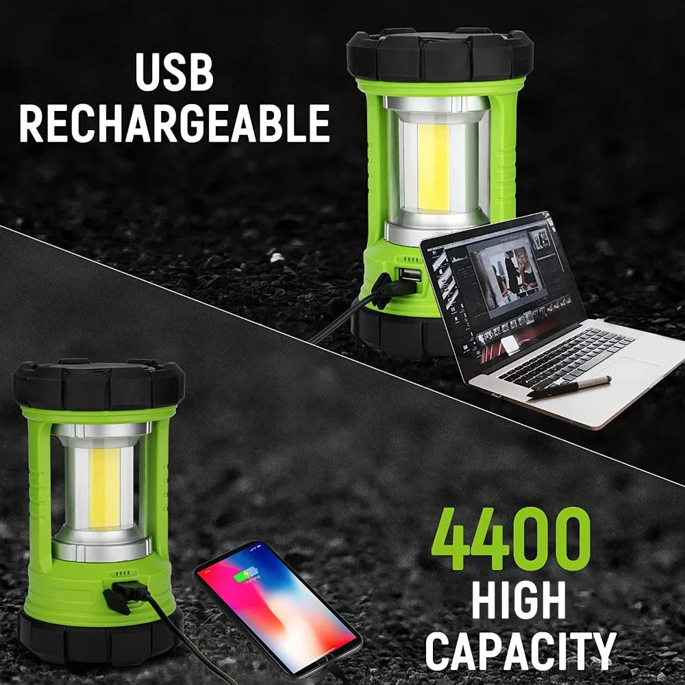 3000LM Rechargeable Camping Lantern, 5 Modes, 4400mAh Phone Charger, Impact-Resistant, Waterproof for Emergency