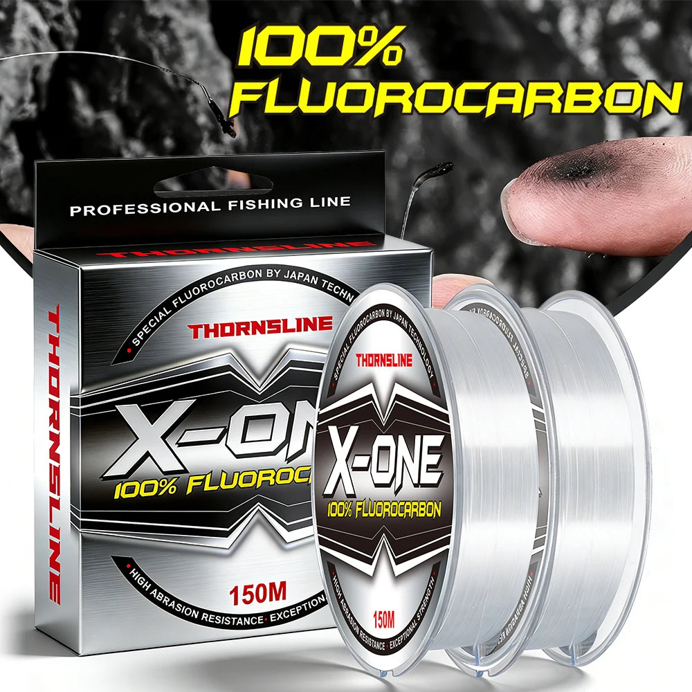 100% Fluorocarbon Fishing Line 50M 150M Carbon Fiber Leader Line Invisible Sinking Clear Monofilament Line 2-71LB