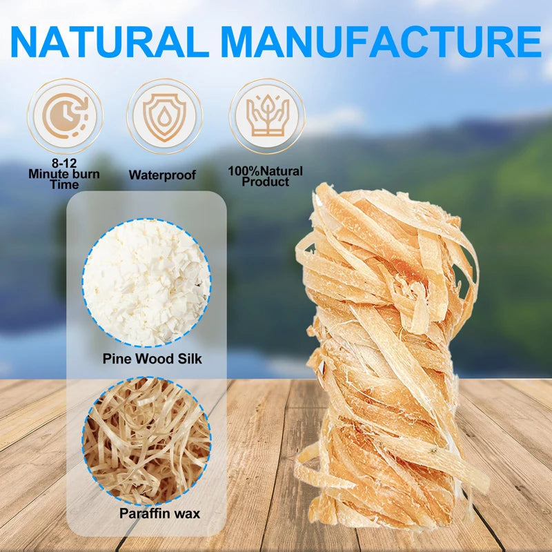 40/60pcs Portable Natural Fire Starter,Wax Wood Stick,Suitable for Household Fireplace,Chimney oven,Outdoor Barbecue Stove
