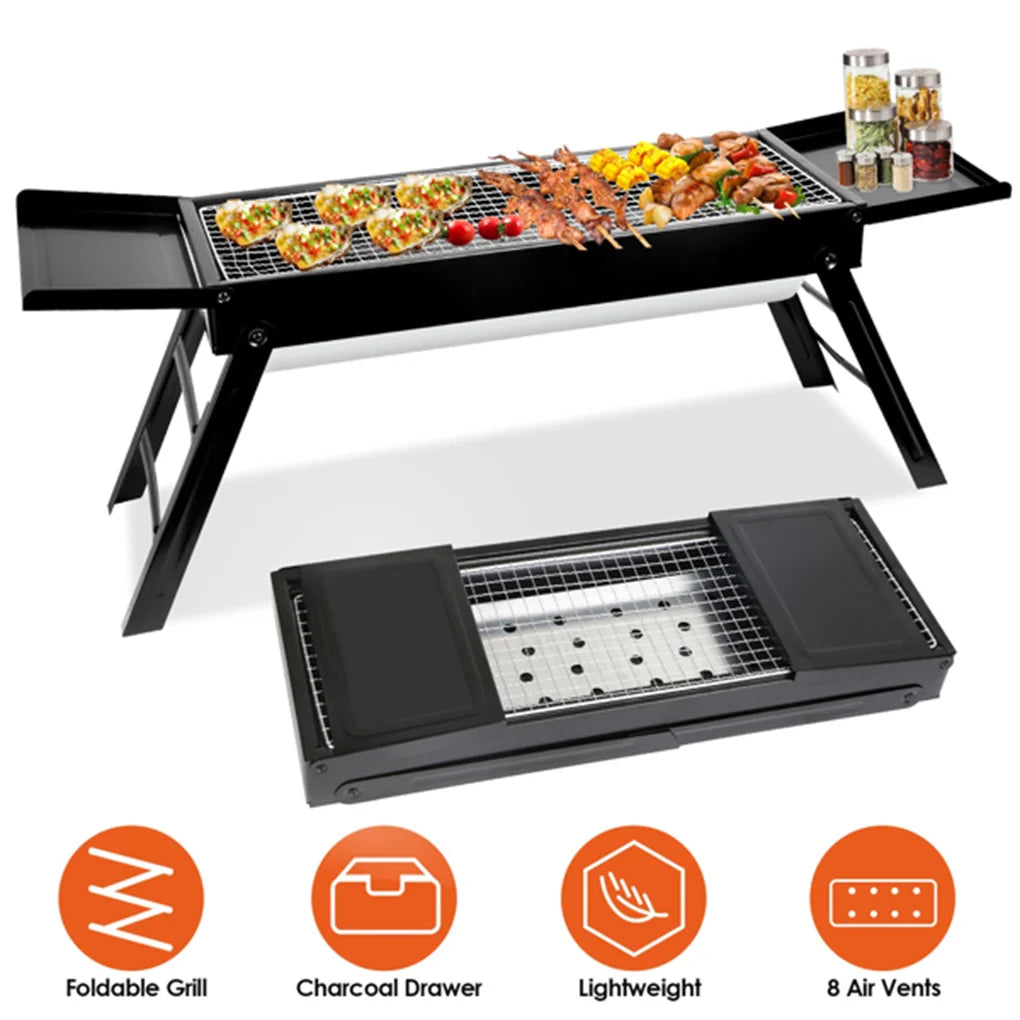 Portable BBQ Griddle, Foldable Kabob Barbecue for Outdoor Hibachi BBQ Lamb Skewer Camping Barbecue Grill in Garden Backyard