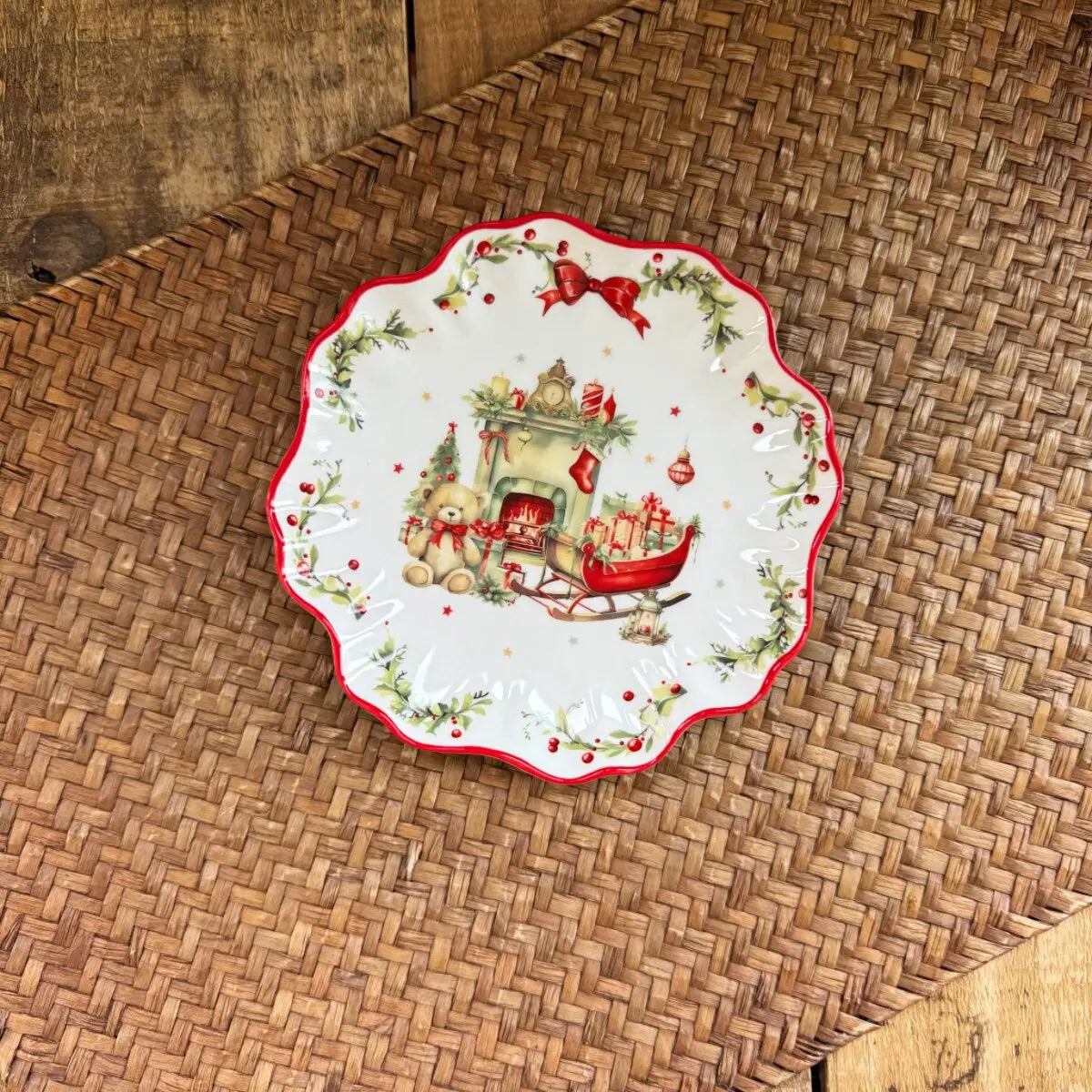 New Christmas Series Dim Sum Plate Ceramic Tableware Small Plate Cake Dessert Afternoon Tea Plate Christmas Tableware