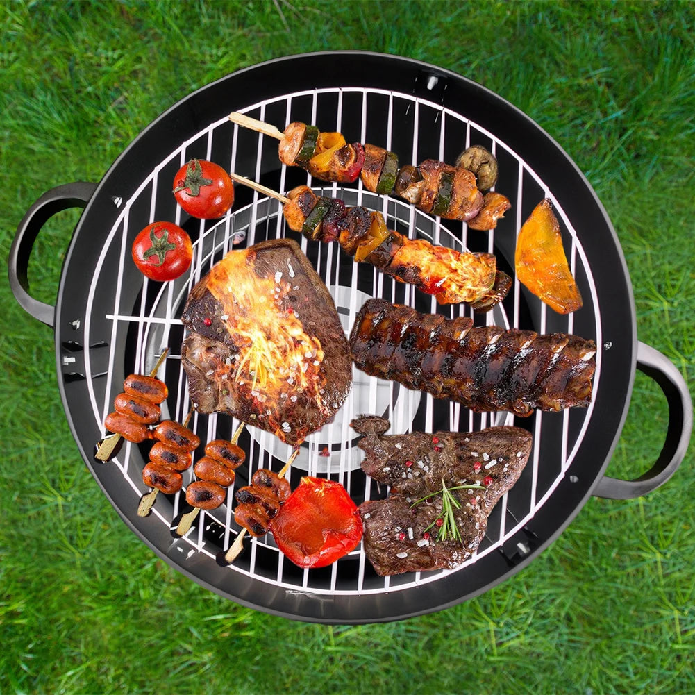 Vertical Charcoal Smoker with Built-in Thermometer BBQ Smoker Grill with Air Vent 2 Access Doors for Outdoor Cooking Camping