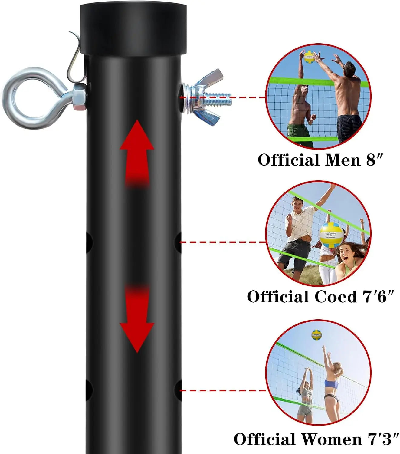 20FT/32FT Volleyball & Badminton Combo Set for Backyard | Adjustable Height Poles, Anti-Sag Net, Complete Set with Rackets, Volleyball, Boundary Line & Carry Bag