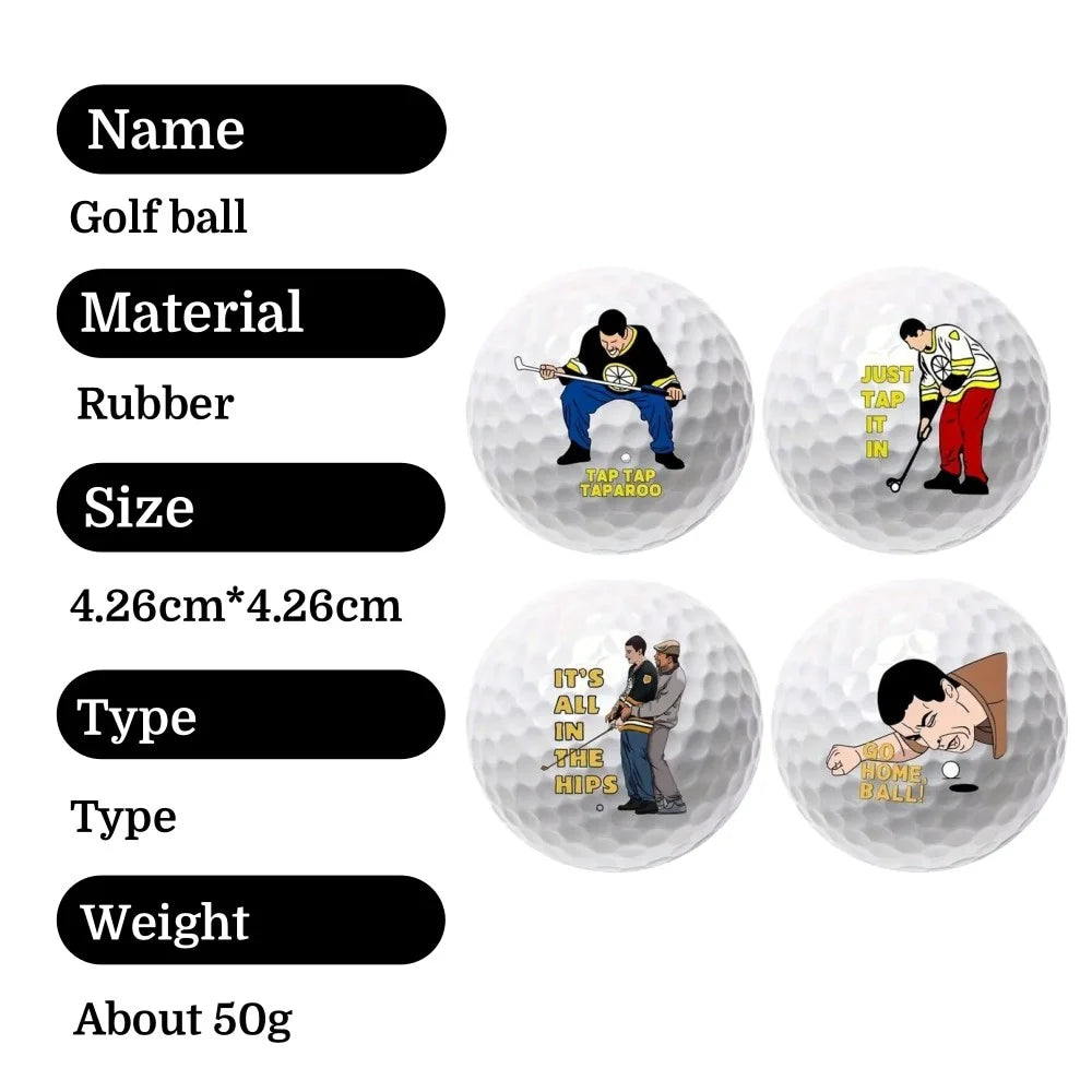 4pcs Golf Balls High Elasticity Unique Designs Long Distance Training Practice Sports Accessories for Golfers Christmas Gift