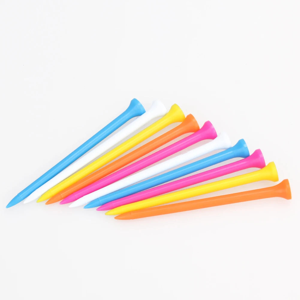 100pcs 100mm Mixed Color Plastic Golf Ball Tee Golf Holder Training Aid