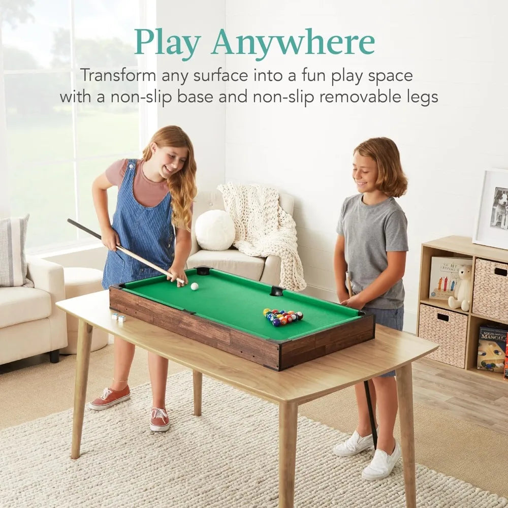 Best Choice Products 40in Tabletop Billiard Table, Pool Arcade Game Table for Living Room, Game Room w/ 2 Cue Sticks