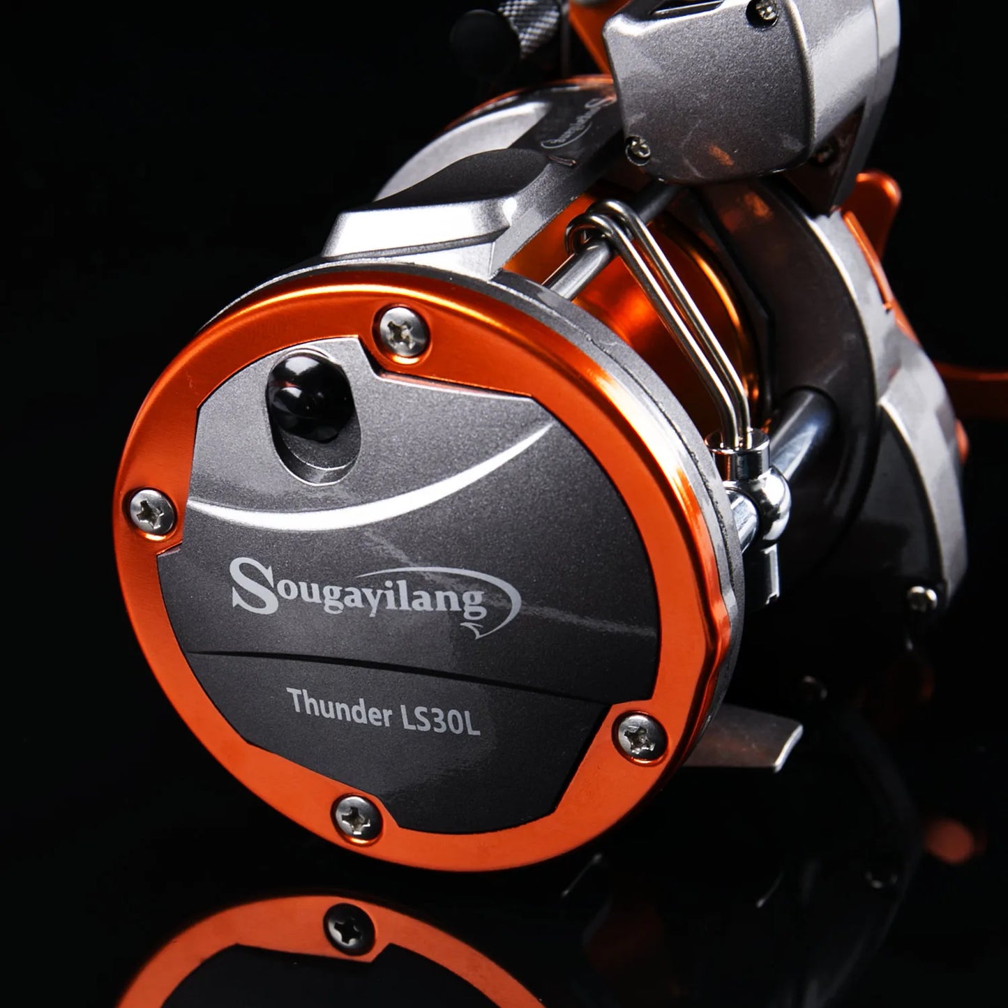 Counter Trolling Reel Conventional Level Wind Fishing Reel for Sea Bass Grouper 4.1:1/6+1BB Max Drag 30Kg