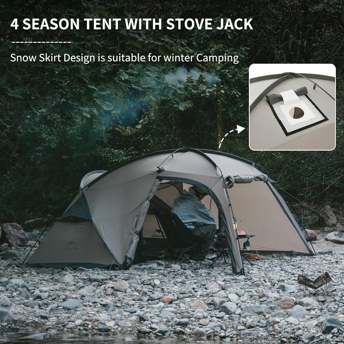Waterproof Windproof 4 Season Tent 2 Person Cold Weather Winter Tents for Camping