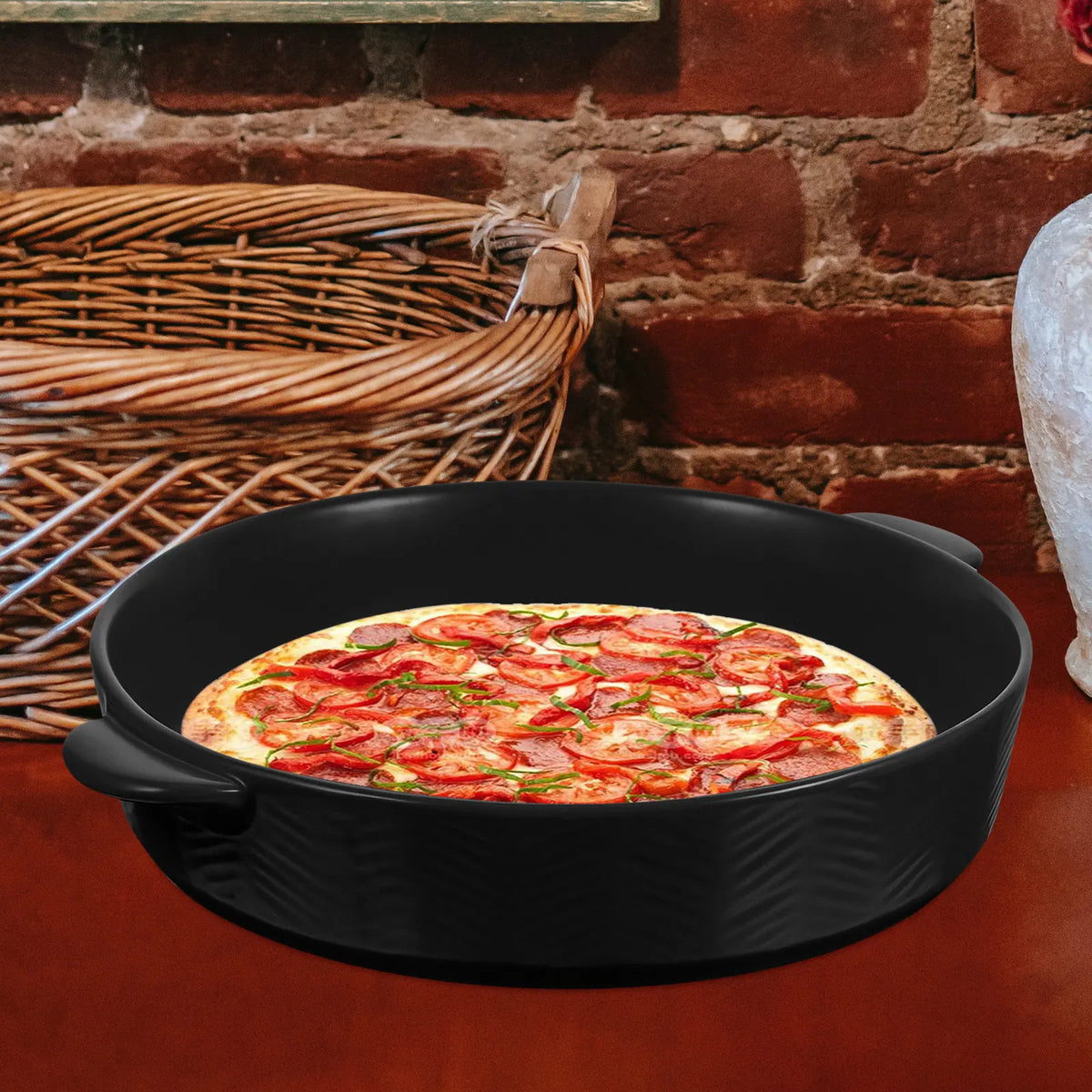Ceramic Baking Tray Heavy Duty Oven Safe Pie Dish Nonstick Smooth Surface for Baking Roasting Serving Chicken Vegetables Pasta