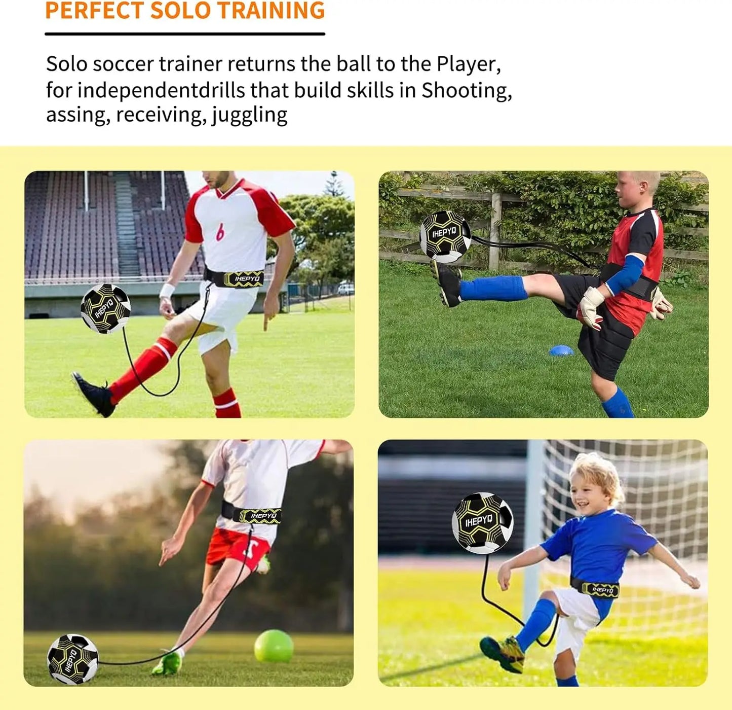 Soccer Agility Training Equipment Set with 20ft Ladder, 12 Cones, Solo Trainer, Jump Rope for Speed and Footwork