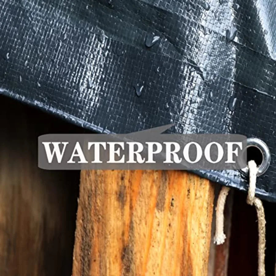 Tarps Heavy Duty Waterproof 14x14ft, Tarp 16MIL Plastic Tarpaulin Outdoor Tarp Cover for Emergency Rain, Patio Furniture, Wood,
