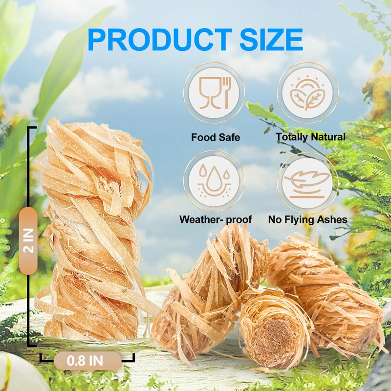 40/60pcs Portable Natural Fire Starter,Wax Wood Stick,Suitable for Household Fireplace,Chimney oven,Outdoor Barbecue Stove