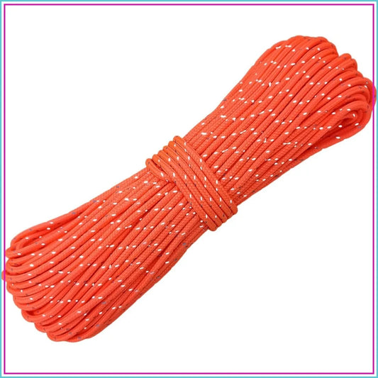 Ultralight Reflective Guyline Paracord, 2mm Thin Cord for Tent Tarp Camping, 65ft Orange