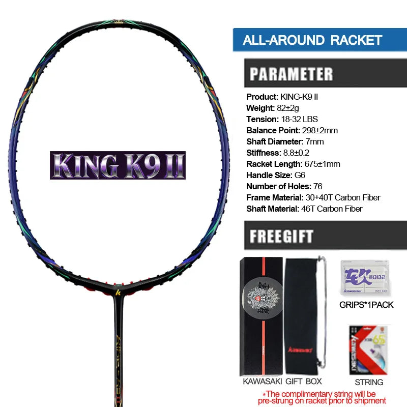 Badminton Racket Professional T-Join Power All-around Speed&Attack Kawasaki Badminton Racket