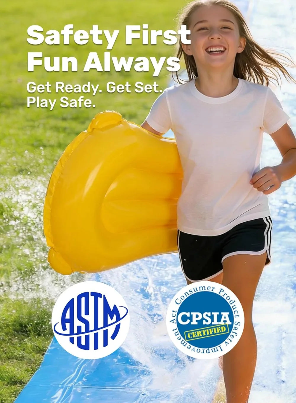 30ft x 6ft Huge Water Slide with Built-in Sprinkler & 2 Inflatable Boards for Kids Adults Outdoor Party Summer Fun