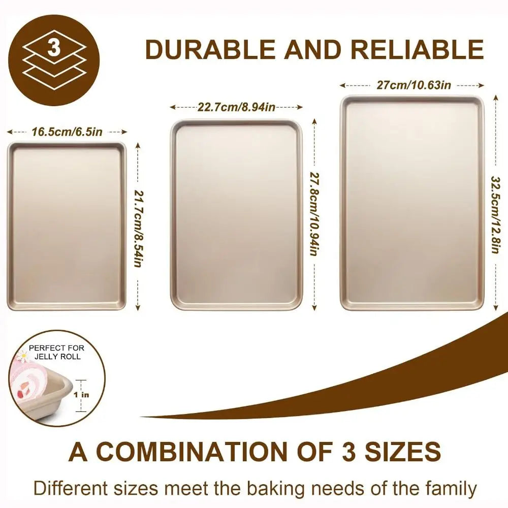 Heavy Duty 9/11/13inch Oven Baking Pan Nonstick Carbon Steel Bread Tray Rectangle Bake Mold