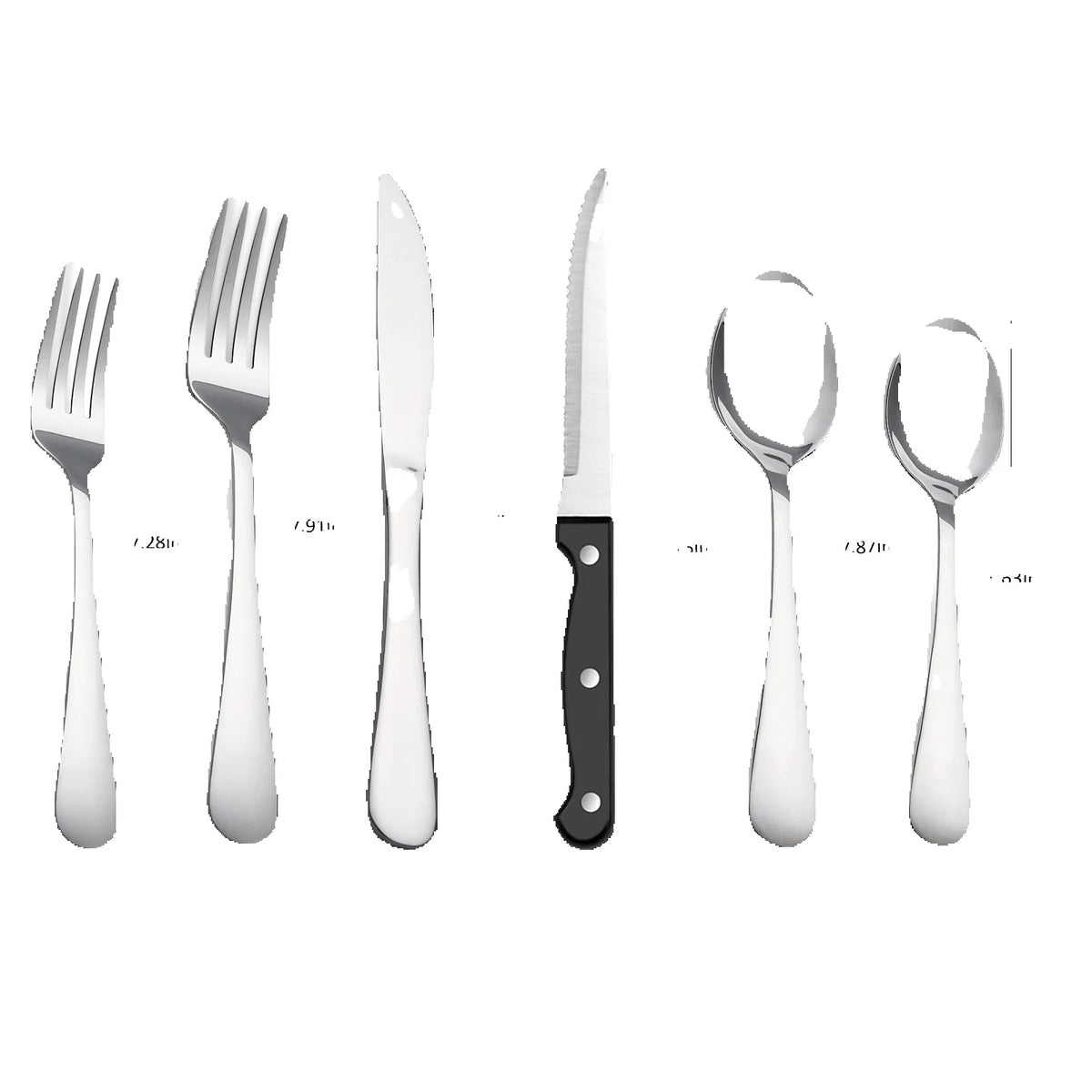 48Pcs Stainless Steel Cutlery Set Steak Knives Included Mirror Polished Flatware Set Dinner Knife Fork Spoon Tableware Kitchen Utensils Dishwasher Safe For Home Restaurant Party