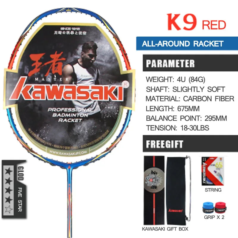 Badminton Racket Professional T-Join Power All-around Speed&Attack Kawasaki Badminton Racket