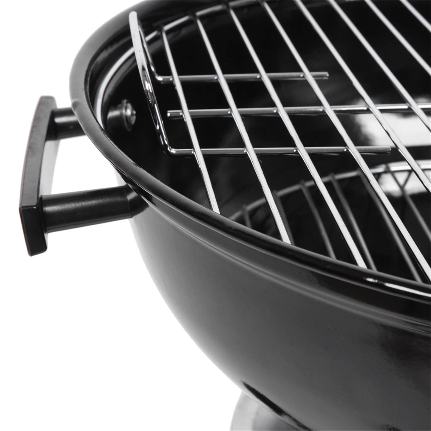 Portable Charcoal Grill with Thermometer & Wooden Handle Compact Tabletop Barbecue Grill for Outdoor Camping BBQ Grilling Backy
