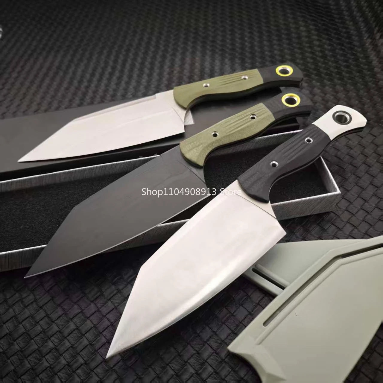 BM 4010BK-01 Utility Knives Sharp Jungle Exploration Kitchen Meat Cleaver Wilderness Survival Cutting Straight Knife G-10 Handle