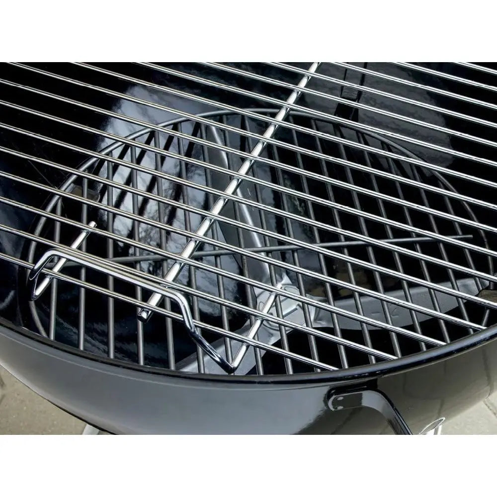 18-Inch Black Outdoor BBQ Grill with One-Touch Cleaning and Precise Temperature Control