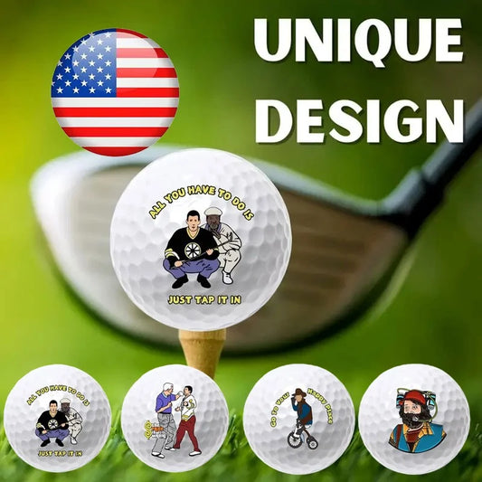 4pcs Golf Balls High Elasticity Unique Designs Long Distance Training Practice Sports Accessories for Golfers Christmas Gift