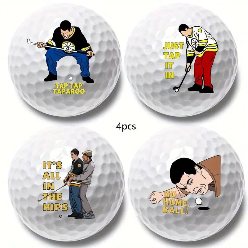 4pcs Golf Balls High Elasticity Unique Designs Long Distance Training Practice Sports Accessories for Golfers Christmas Gift