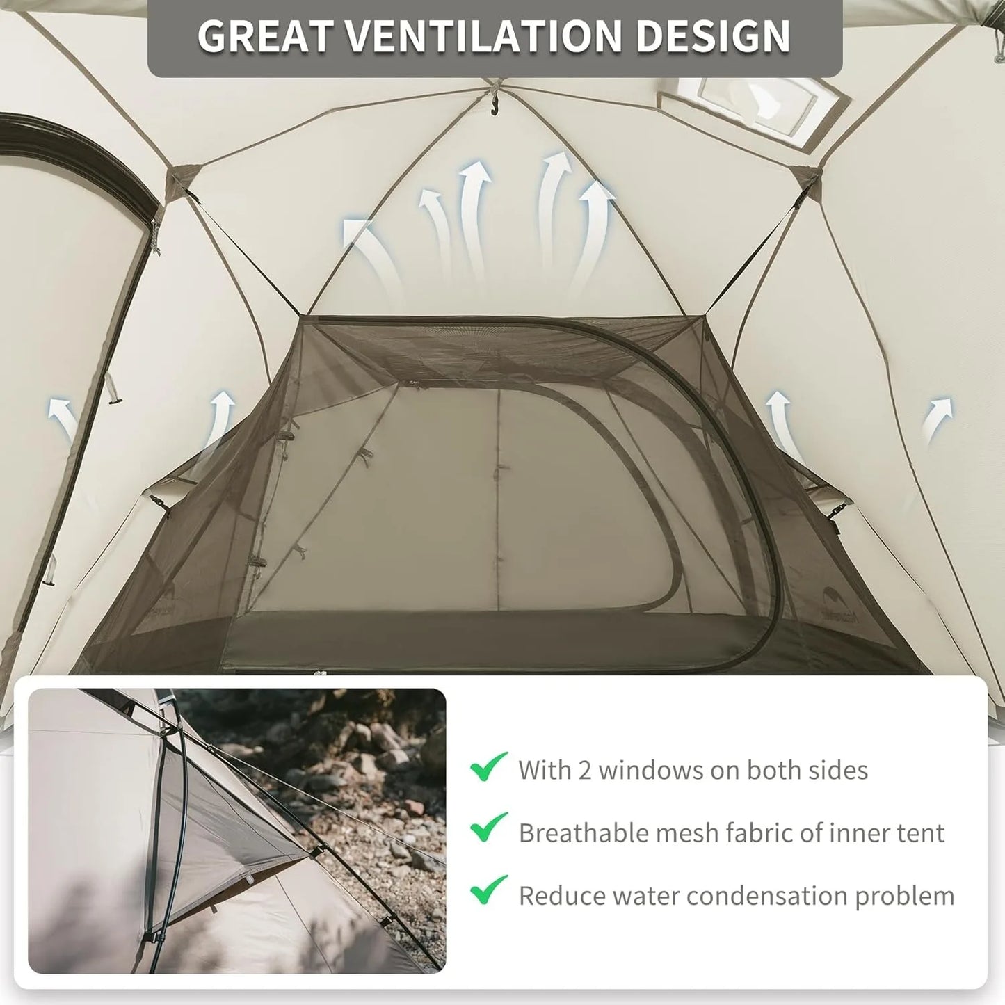 Waterproof Windproof 4 Season Tent 2 Person Cold Weather Winter Tents for Camping