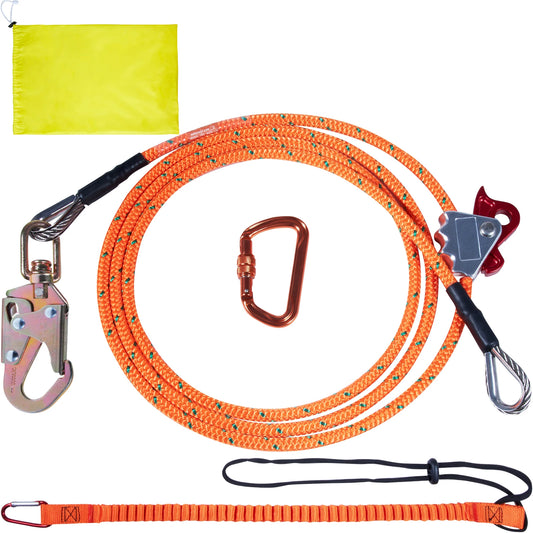 SucceBuy Steel Wire Core Flip Line Kit 25 KN Breaking Tension Solid Snap Hooks & Rope Grap for Arborists Tree Climbers Outdoors