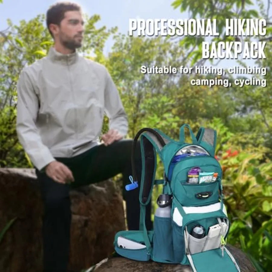 Hydration Backpack, 18L Multipurpose Hiking Backpack with 3L Water Bladder, Water Backpack Insulated Hydration