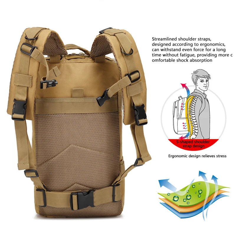 25/50L Tactical Backpacks For Man Hking Outdoor Survival Bags 3P Assault Pack EDC Molle Pack For Trekking Hunting Bag